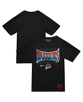 Mitchell & Ness Men's Black Golden State Warriors Worldwide Collection Glow Up T-Shirt