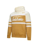 Mitchell & Ness Men's Tan/Cream New York Yankees Head Coach Pullover Hoodie