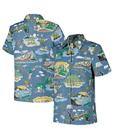 Reyn Spooner Women's Blue Peanuts Beagle Scouts 50th Anniversary Button-Up Shirt