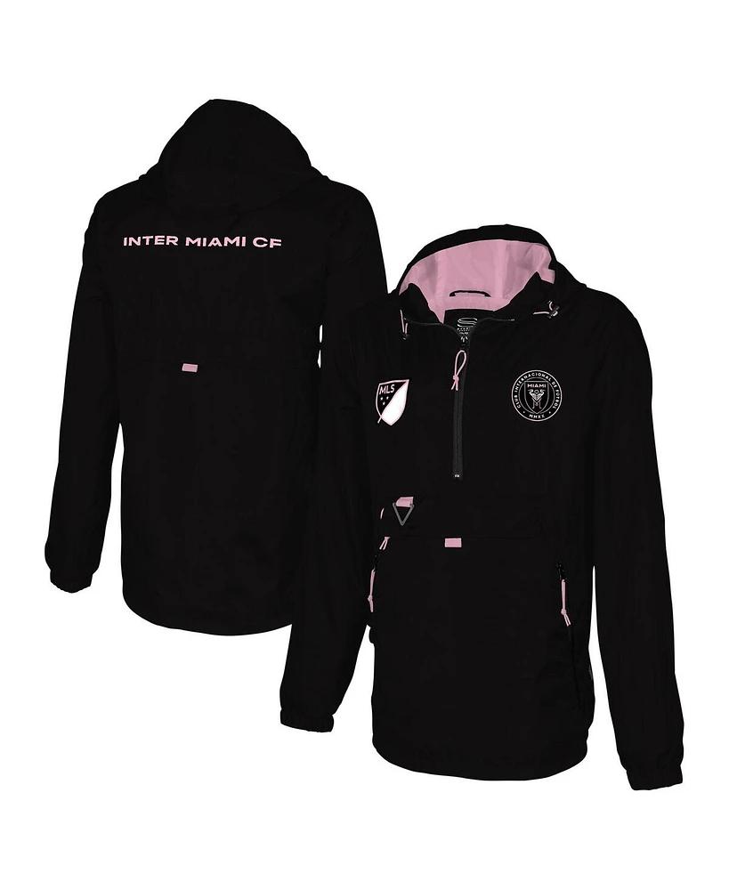 Stadium Essentials Men's Black Inter Miami Cf Compete Quarter-Zip Hoodie Jacket