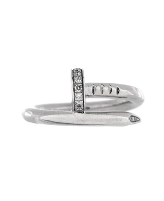 Pre-Owned Cartier Juste un Clou Ring 18K White Gold with Diamonds
