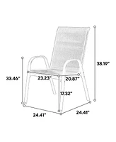 Mondawe 2 Piece Patio Chairs, Outdoor Camping Chairs with Breathable Textilene Fabric, Set of Garden Armrest High Backrest for Pa