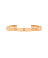 Pre-Owned Cartier Love Cuff Bracelet 18K Rose Gold with Pink Sapphire