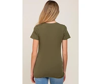 Pinkblush Maternity Olive Basic Crew Neck Tee