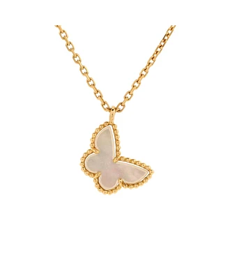 Pre-Owned Van Cleef & Arpels Sweet Alhambra Butterfly Pendant Necklace 18K Gold and Mother of Pearl