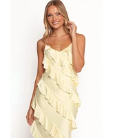 Petal and Pup Women's Ciao Ruffles Maxi Satin Dress