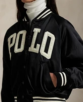 Polo Ralph Lauren Women's Logo Satin Bomber Jacket