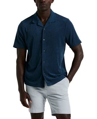 Perry Ellis Men's Short Sleeve Terry Button-Front Camp Shirt