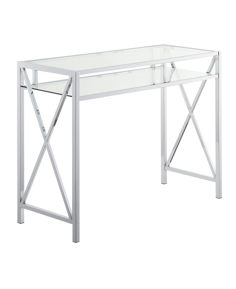 Convenience Concepts Oxford Chrome 42 inch Desk with Shelf