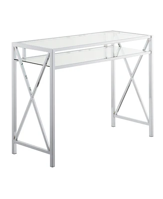 Convenience Concepts Oxford Chrome 42 inch Desk with Shelf