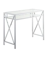 Convenience Concepts Oxford Chrome 42 inch Desk with Shelf