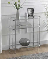 Convenience Concepts 9.5" Royal Crest 3 Tier Glass Oval Entryway Hall Table