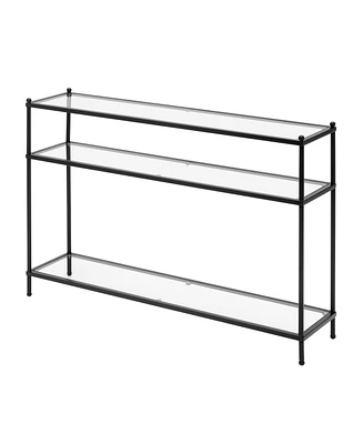 Convenience Concepts 9.5" Royal Crest 3 Tier Glass Console Table