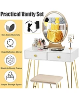 Industrial Makeup Dressing Table with 3 Lighting Modes