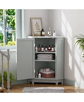 Casainc 31.4"H Triangle Corner Bathroom Cabinet, Adjustable Shelf