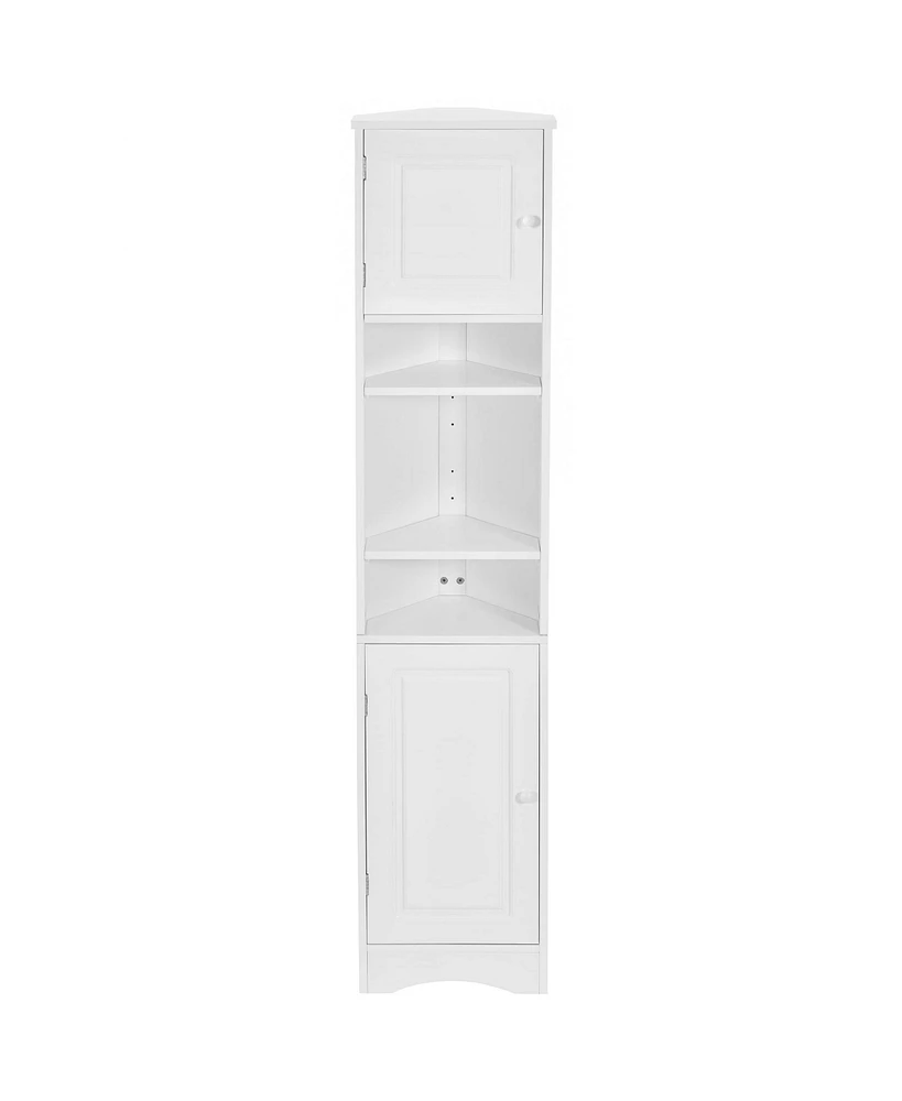 Casainc 66.9"H Tall Corner Cabinet with 2 Doors, Adjustable Shelves