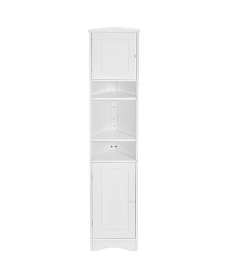Casainc 66.9"H Tall Corner Cabinet with 2 Doors, Adjustable Shelves