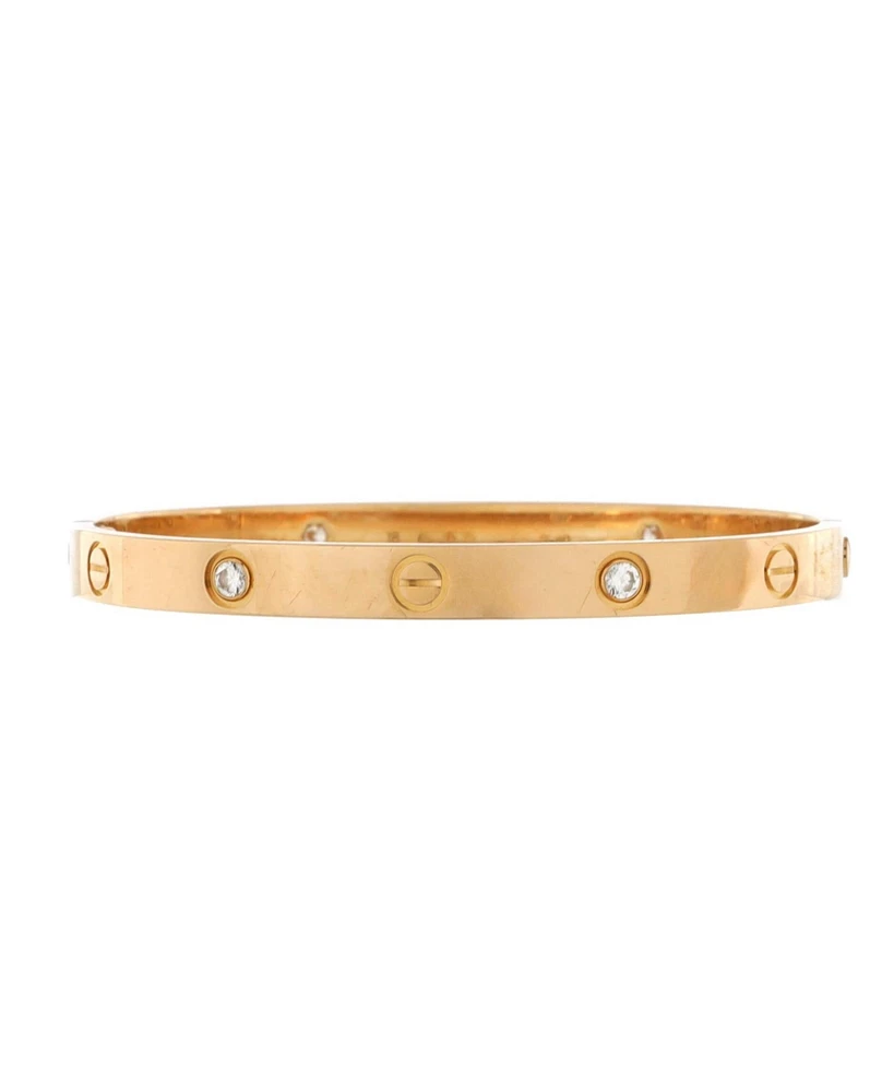 Pre-Owned Cartier Love 4 Diamond Bracelet 18K Gold with Diamonds