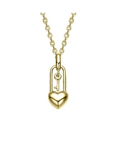 Kids Heart Lock and Key Pendant Necklace