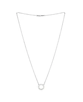 Pre-Owned Tiffany & Co. Mini Open Circle Pendant Necklace Platinum with Diamonds