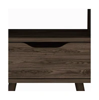 One Drawer Faux Wood Nightstand For Bedside Organization