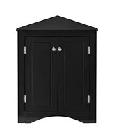 Casainc 31.5"H Triangle Corner Cabinet, Adjustable Shelves