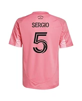 Adidas Big Boys and Girls Sergio Busquets Light Pink Inter Miami Cf 2025 Euforia Replica Player Jersey