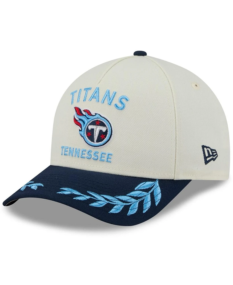 New Era Men's Cream/Navy Tennessee Titans 2025 Nfl Draft 9FORTY A-Frame M-Crown Adjustable Hat