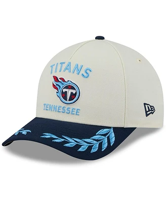 New Era Men's Cream/Navy Tennessee Titans 2025 Nfl Draft 9FORTY A-Frame M-Crown Adjustable Hat