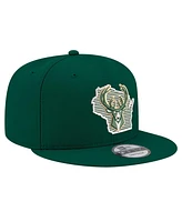 New Era Men's Hunter Green Milwaukee Bucks State Pride 9FIFTY Snapback Hat