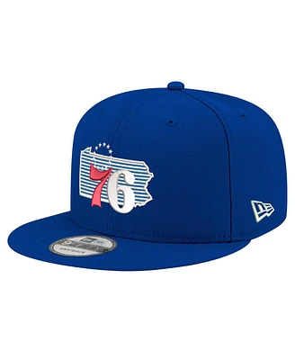 New Era Men's Royal Philadelphia 76ers State Pride 9FIFTY Snapback Hat