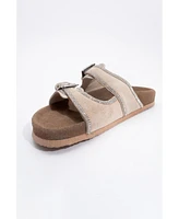 Allen Rhinestone Leather Slide Sandal (Women)