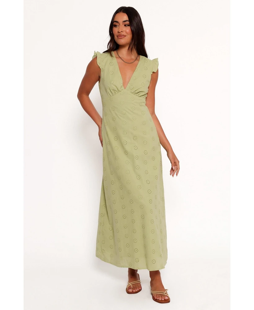 Petal and Pup Women's Ensley Flutter Sleeve Maxi Dress