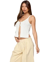 Edikted Women's Mikinley Split Front Knit Tank Top