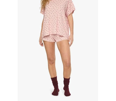 WeWoreWhat Women's Lace Trim Sleep Shorts