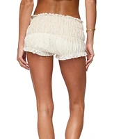 Edikted Women's Este Textured Lace Scrunch Shorts