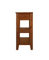 Mid-Century Style Solid Wood Console Table with Storage
