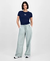 Celebrity Pink Juniors' Drawstring Side-Stripe Track Pants