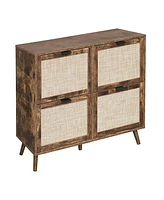 4 Door Shoe Rack, Freestanding Modern Shoe Storage Cabinet