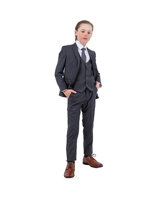Stacy Adams Little Boys Charcoal Grey 5 Pc Suit