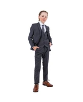 Stacy Adams Little Boys Charcoal Grey 5 Pc Suit
