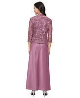 Alex Evenings Petite Stretch Tulle 3/4-Sleeve Jacket Dress