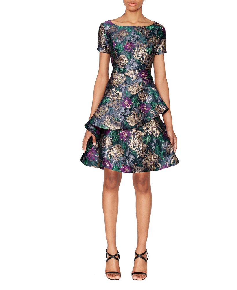 White Tie by Shani Women's Printed Double-Tiered Fit & Flare Dress