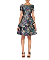 White Tie by Shani Women's Printed Double-Tiered Fit & Flare Dress