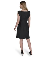 Vince Camuto Women's Crepe Sleeveless Fit & Flare Dress