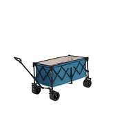 Collapsible Beach Wagon with Big Wheels - Blue
