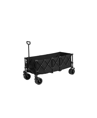 Heavy Duty Foldable Wagon Cart - 220lb Capacity, All-Terrain Wheels