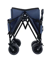 3-in-1 Folding Wagon Cart - 500lb, All-Terrain, Dark Blue