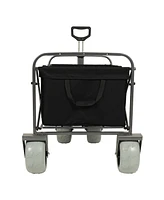 Heavy-Duty Beach Wagon & Foldable Utility Cart Combo