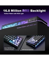 Yunzii AL65 Wireless Mechanical Keyboard, Full Aluminum Cnc,Support Qmk/Via Software Gasket Structure,60% Hot Swappable with Rgb Backlit Bt/2.4G/Usb-c